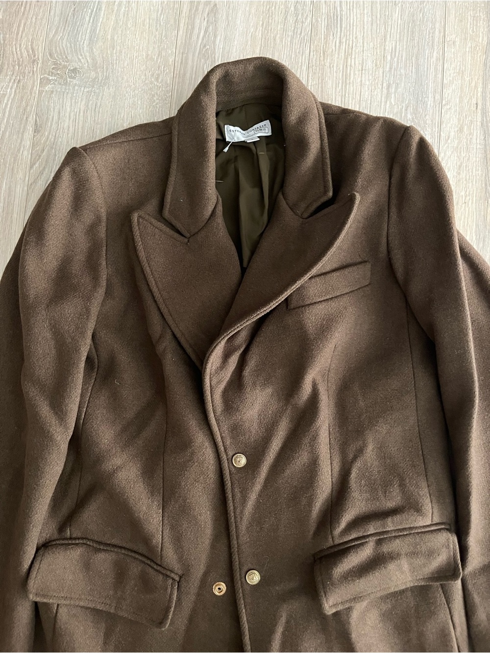 Esteban Cortazar x RTR Women’s Olive Green Wool Coat - Size 2 - Picture 3 of 8